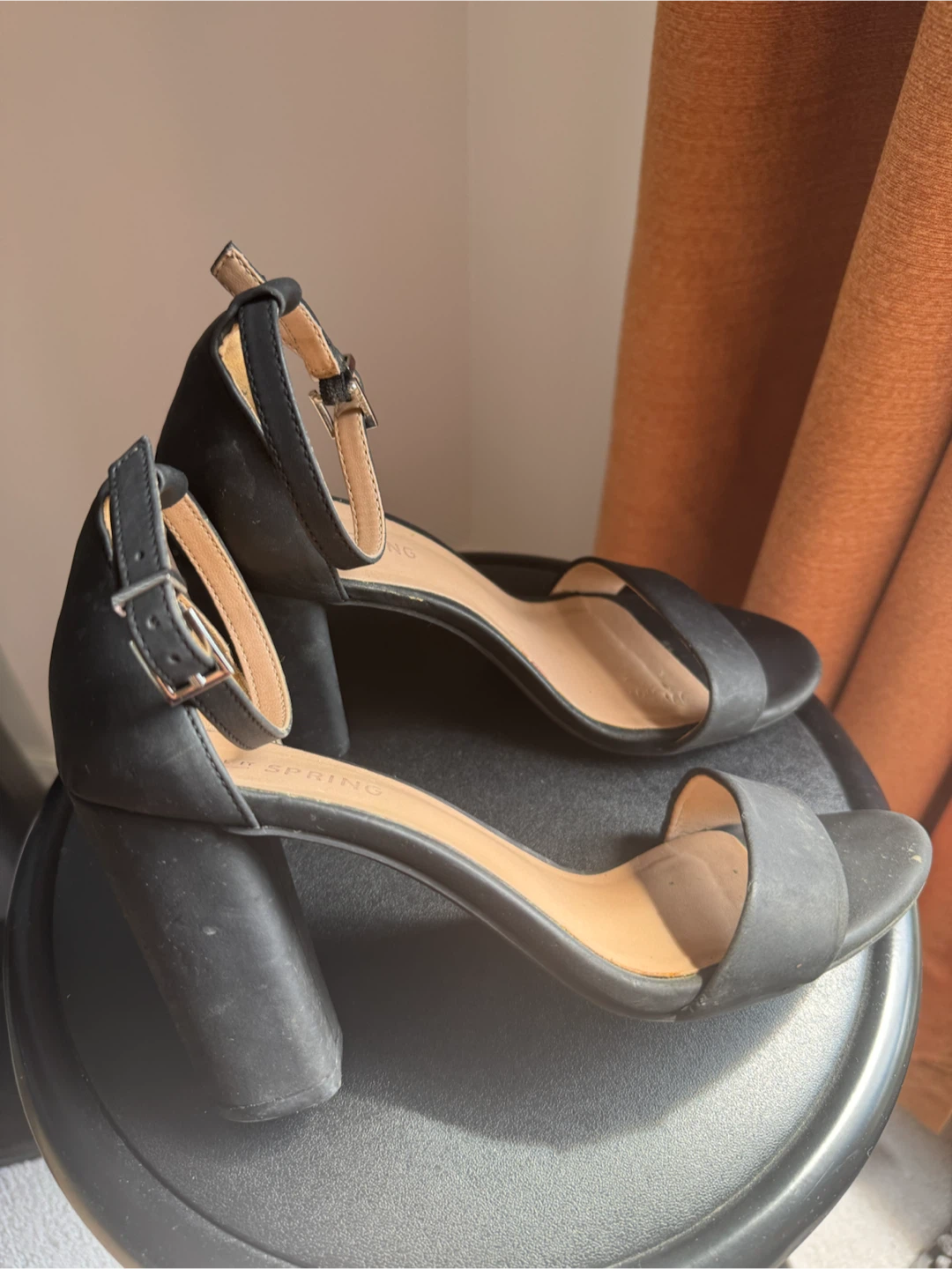 Black Block Heel Sandals size 6.5