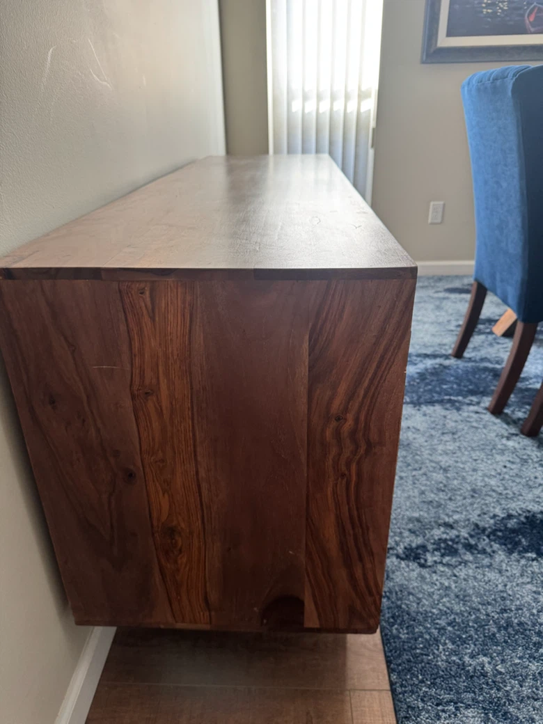 Wooden Sideboard with marble accent