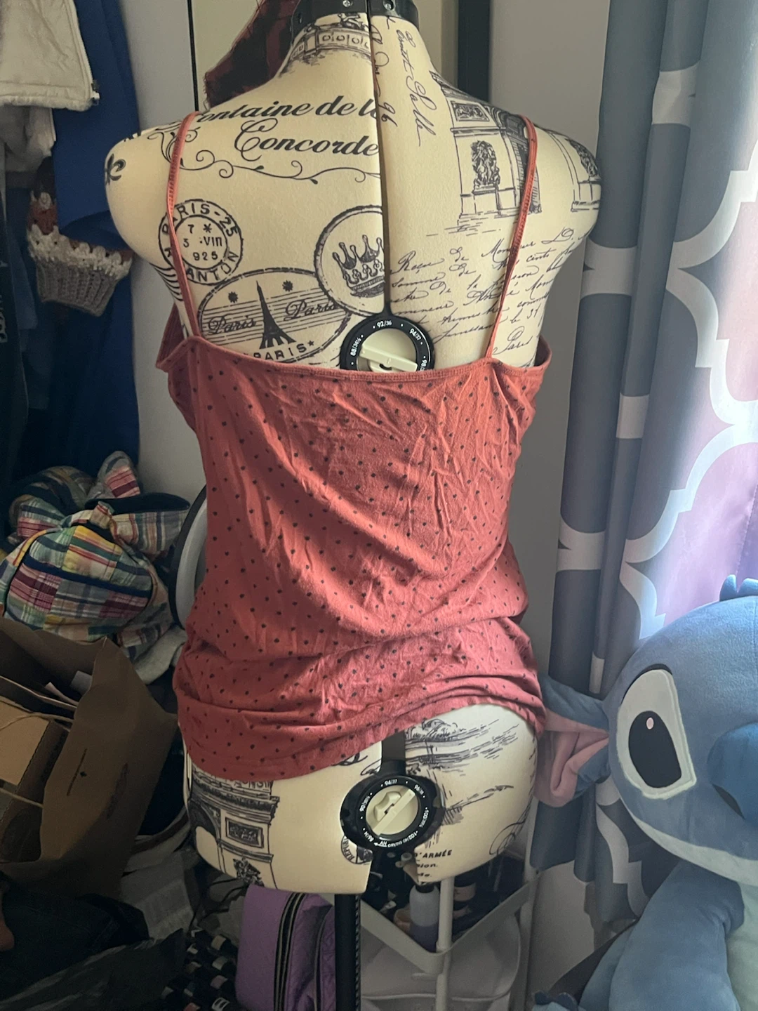 Coral Dot Spaghetti Strap Tank Top - photo 2