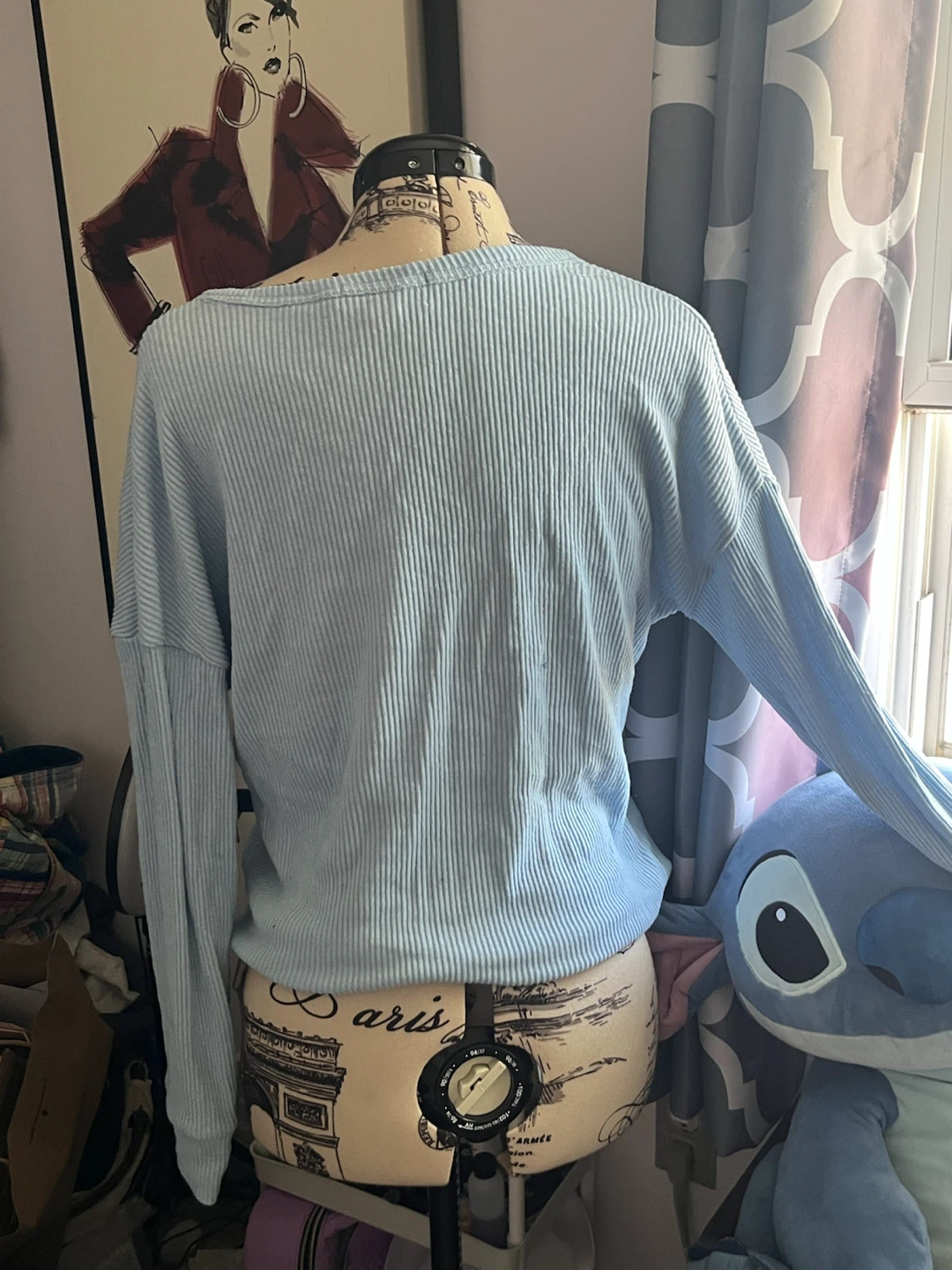Light Blue Long Sleeve Henley Top - photo 2