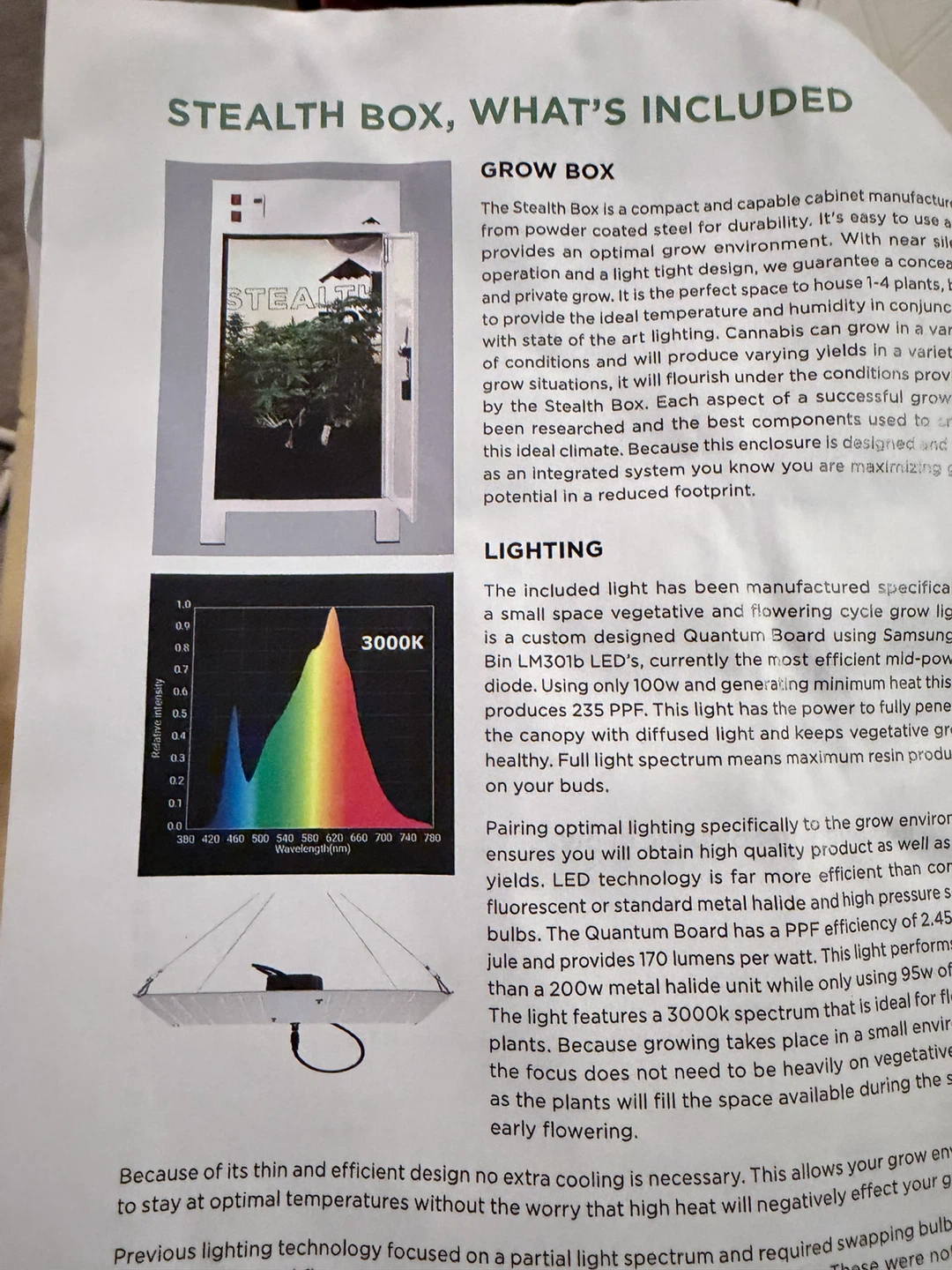 Stealth Box Grow Tent Kit with Light and Fan - photo 3