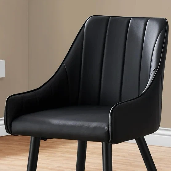 Dining Chair, 2-pack with Black Legs from Ari Modern, Leather - photo 2