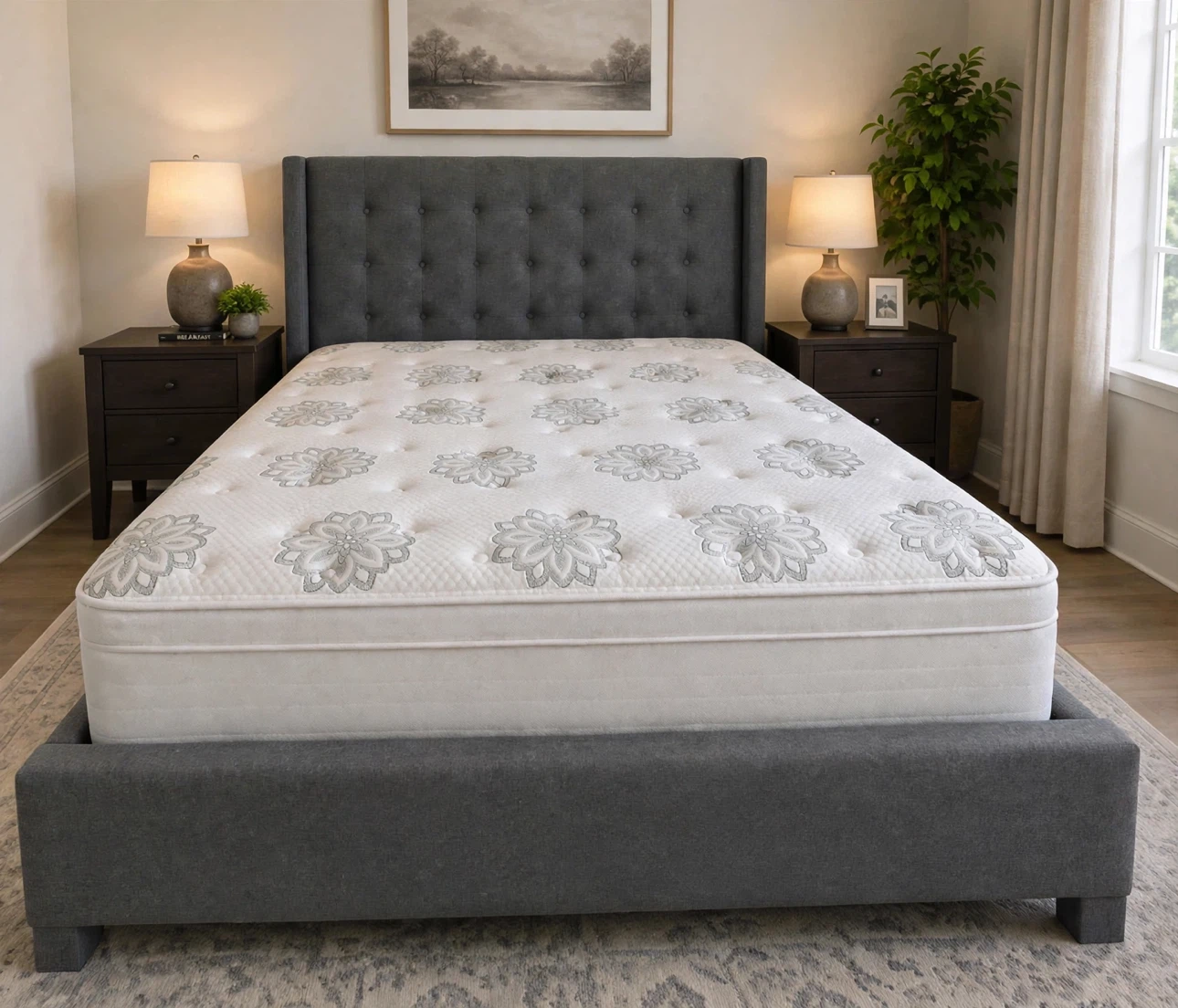 Modern Grey KING SIZE Bed Set – Complete set | Clean mattress - photo 2