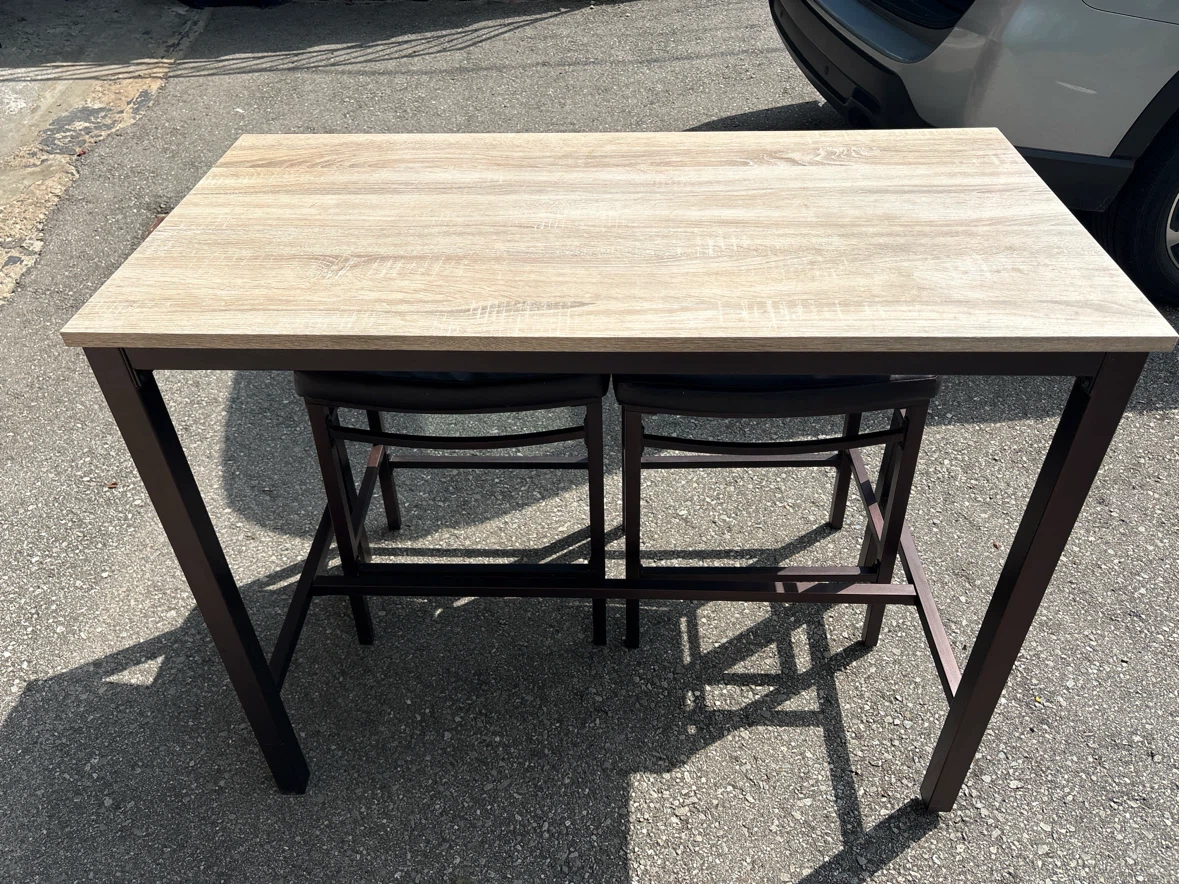 Kitchen Island Bar Table Set with 2 Stools - photo 3