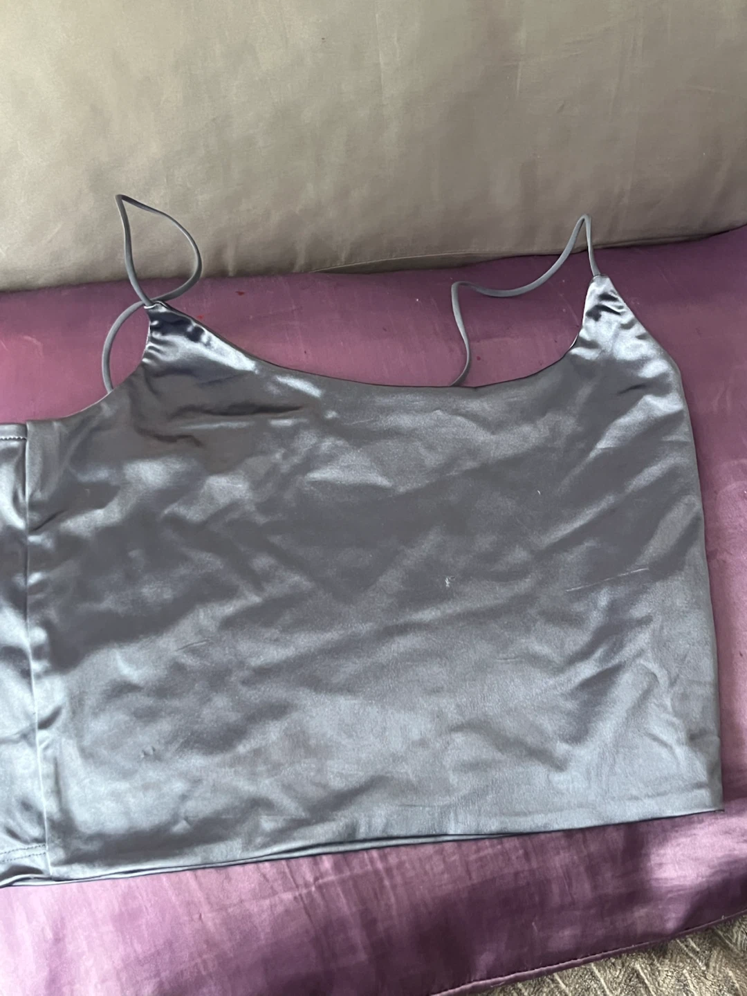 Bluenotes Grey Satin Camisole Top