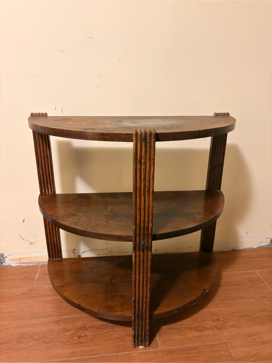 2x Wooden Tiered Shelf Unit