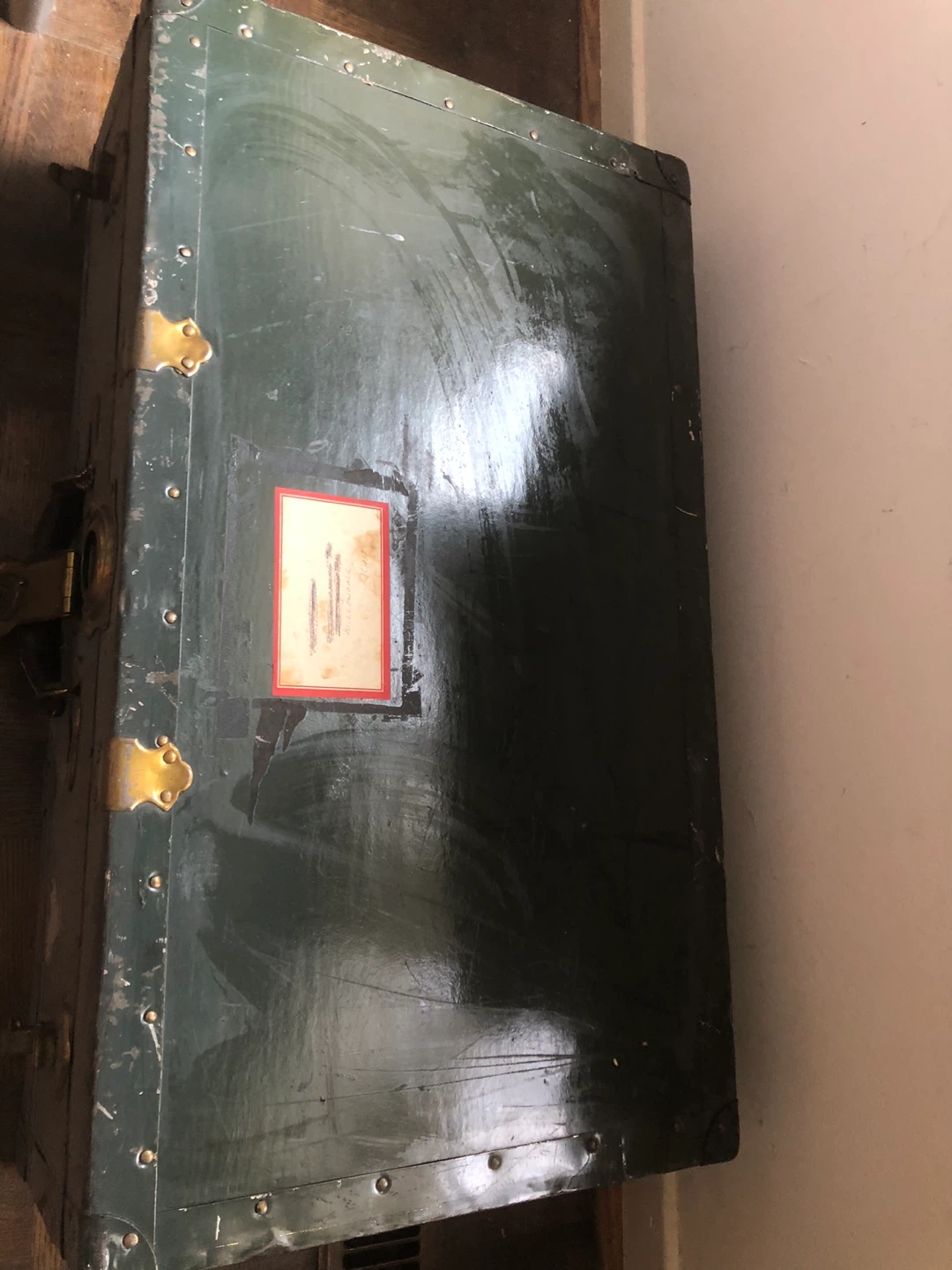 vintage Mathias Lajoie trunk from Ottawa (10x16x30 inch )