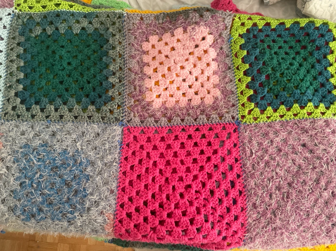 Handmade Square Crochet Blanket - photo 2