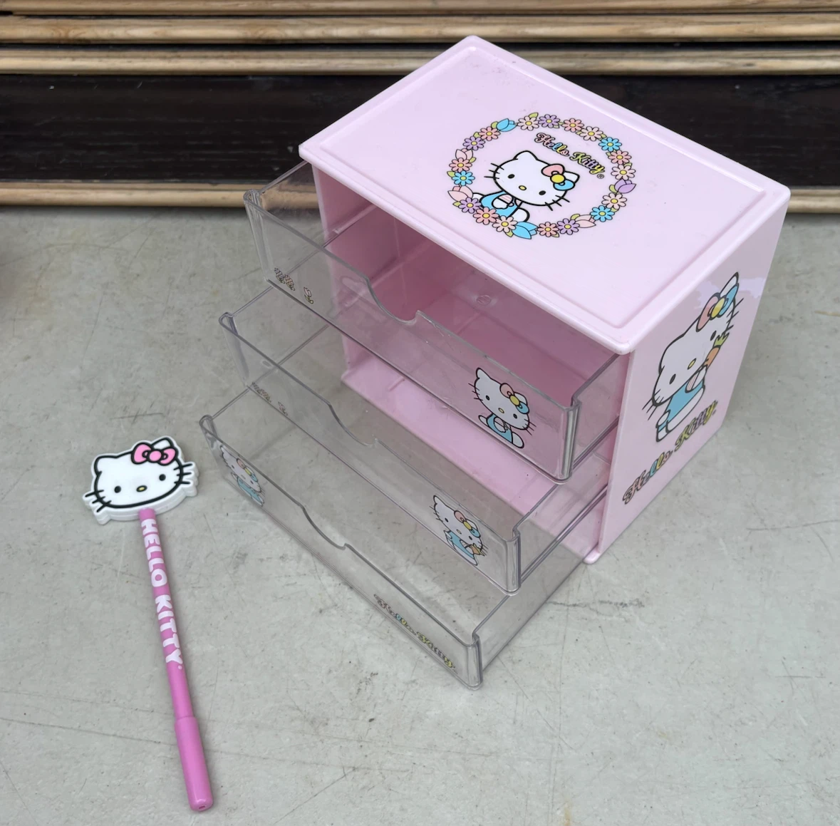 Pink Hello Kitty 3-Drawer Organizer