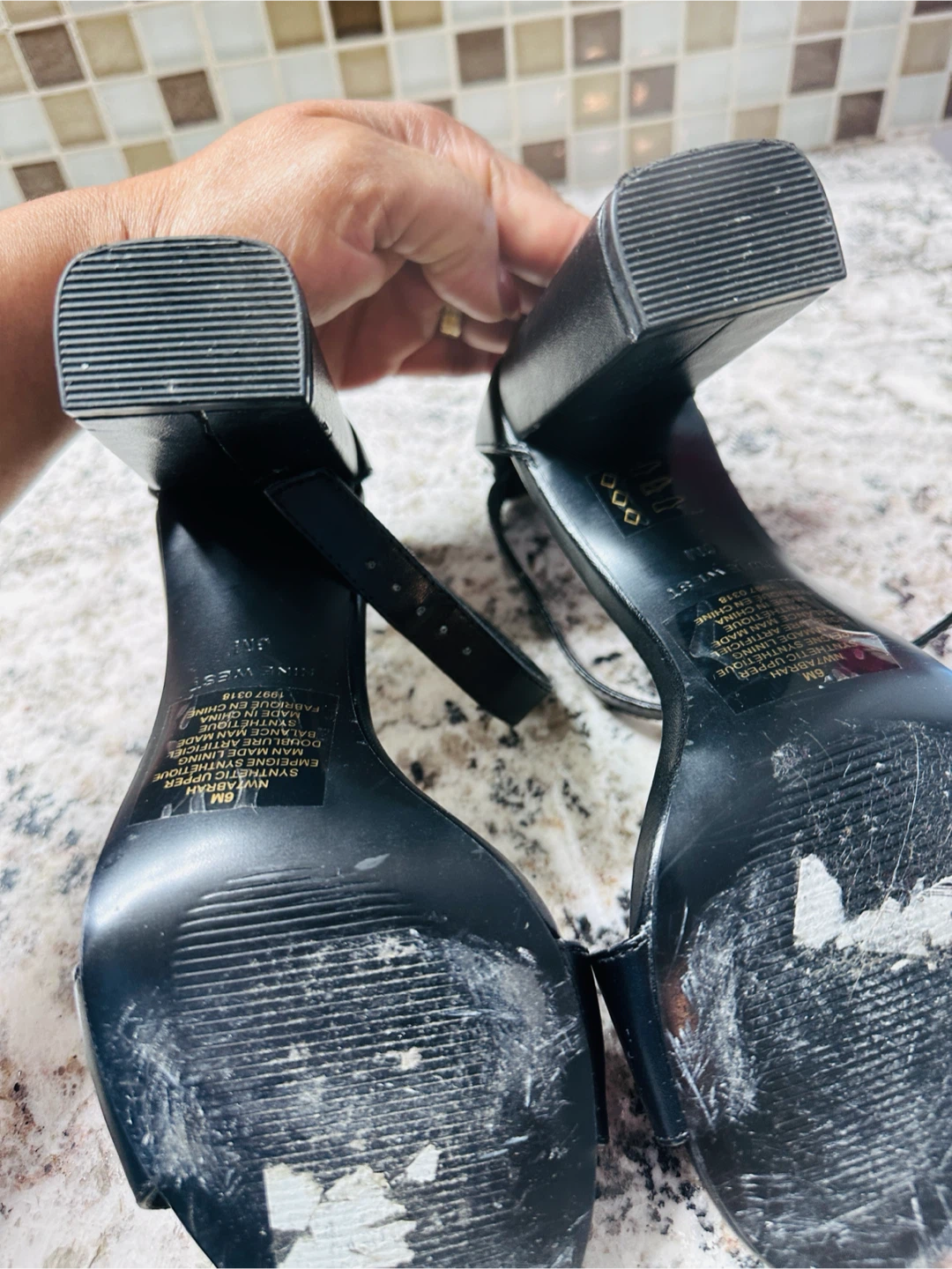 Nine West Black Strappy Block Heels - photo 4
