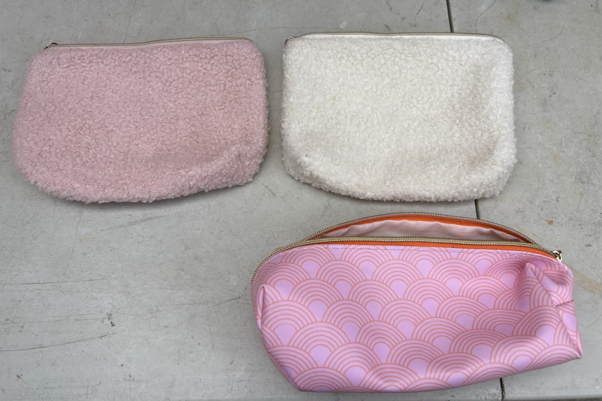 Three Cosmetic pencil bags