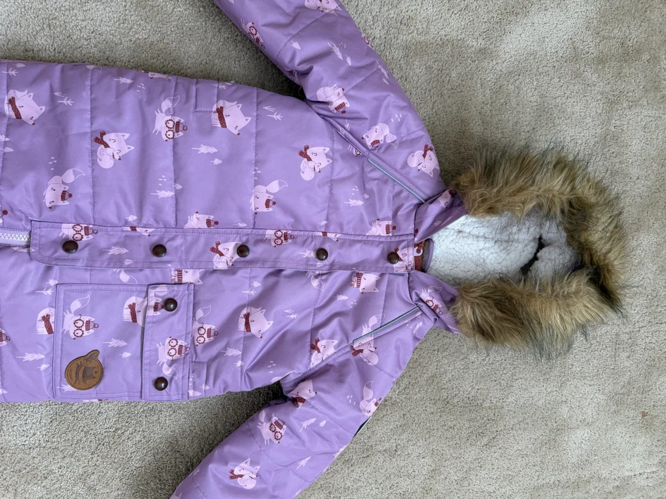Souris Mini Snowsuit - 2-3 Years - Purple Fox Print - photo 2
