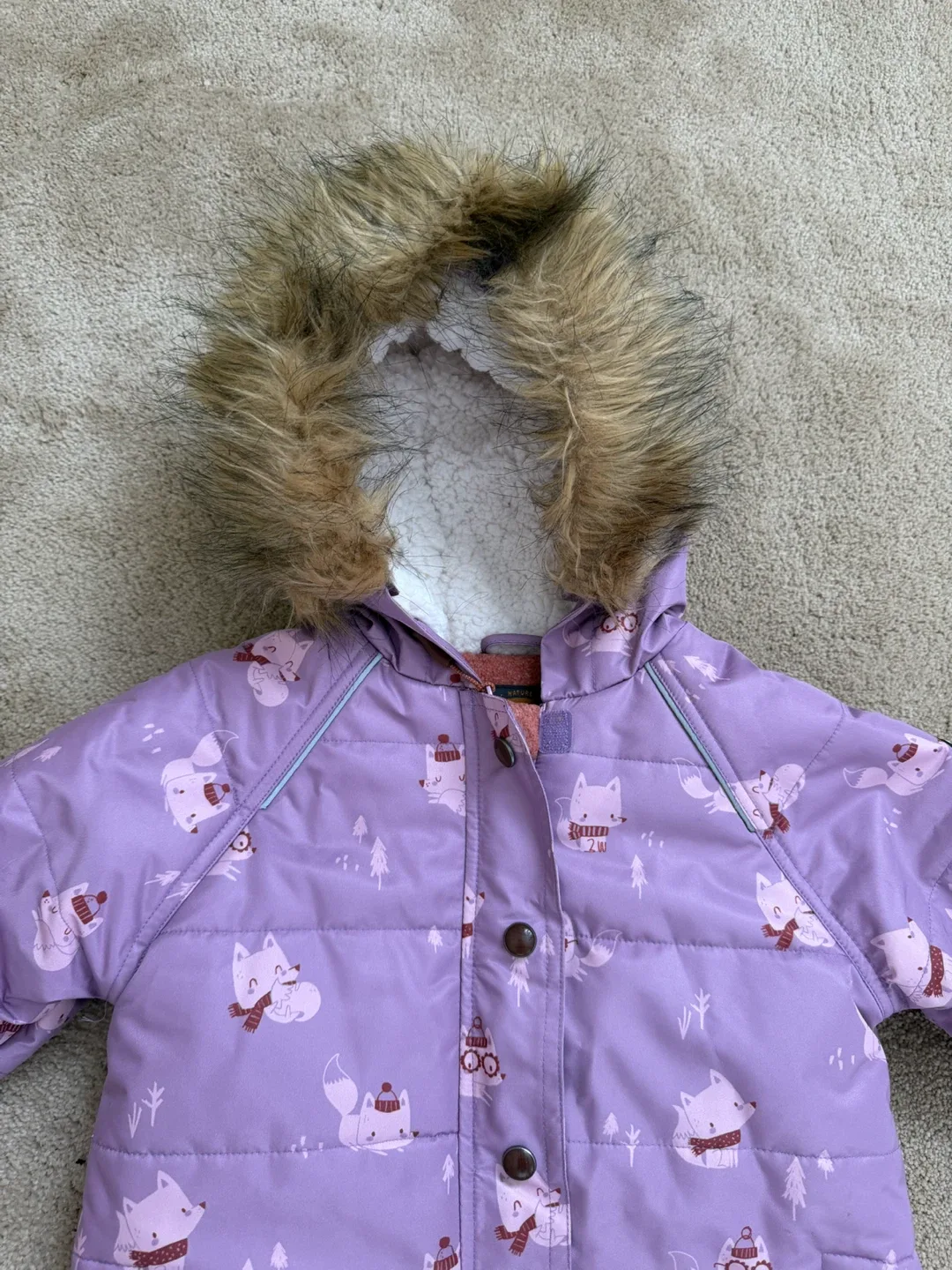 Souris Mini Snowsuit - 2-3 Years - Purple Fox Print - photo 3