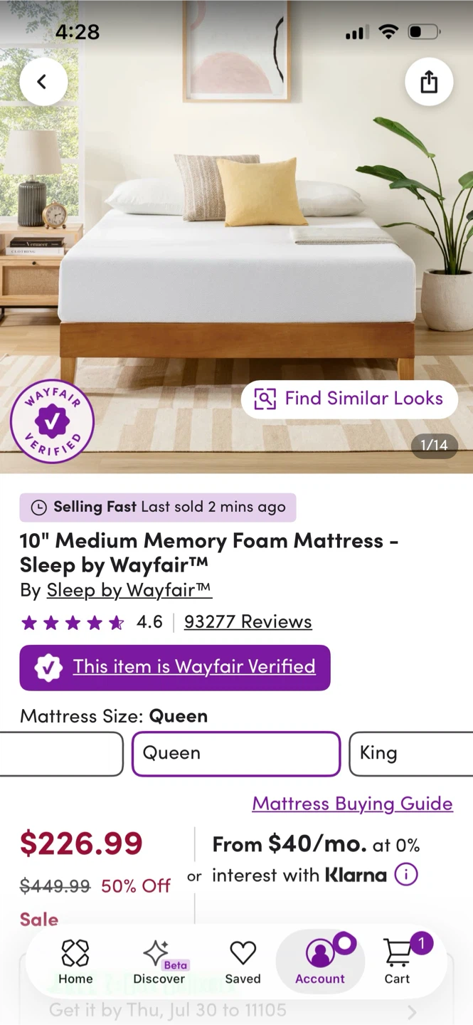 Sleep by Wayfair 10" Medium Memory Foam Mattress - Queen - photo 5