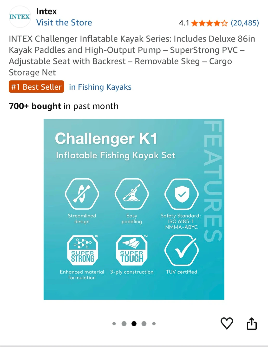 Intex Challenger K1 Inflatable Kayak Set - photo 3