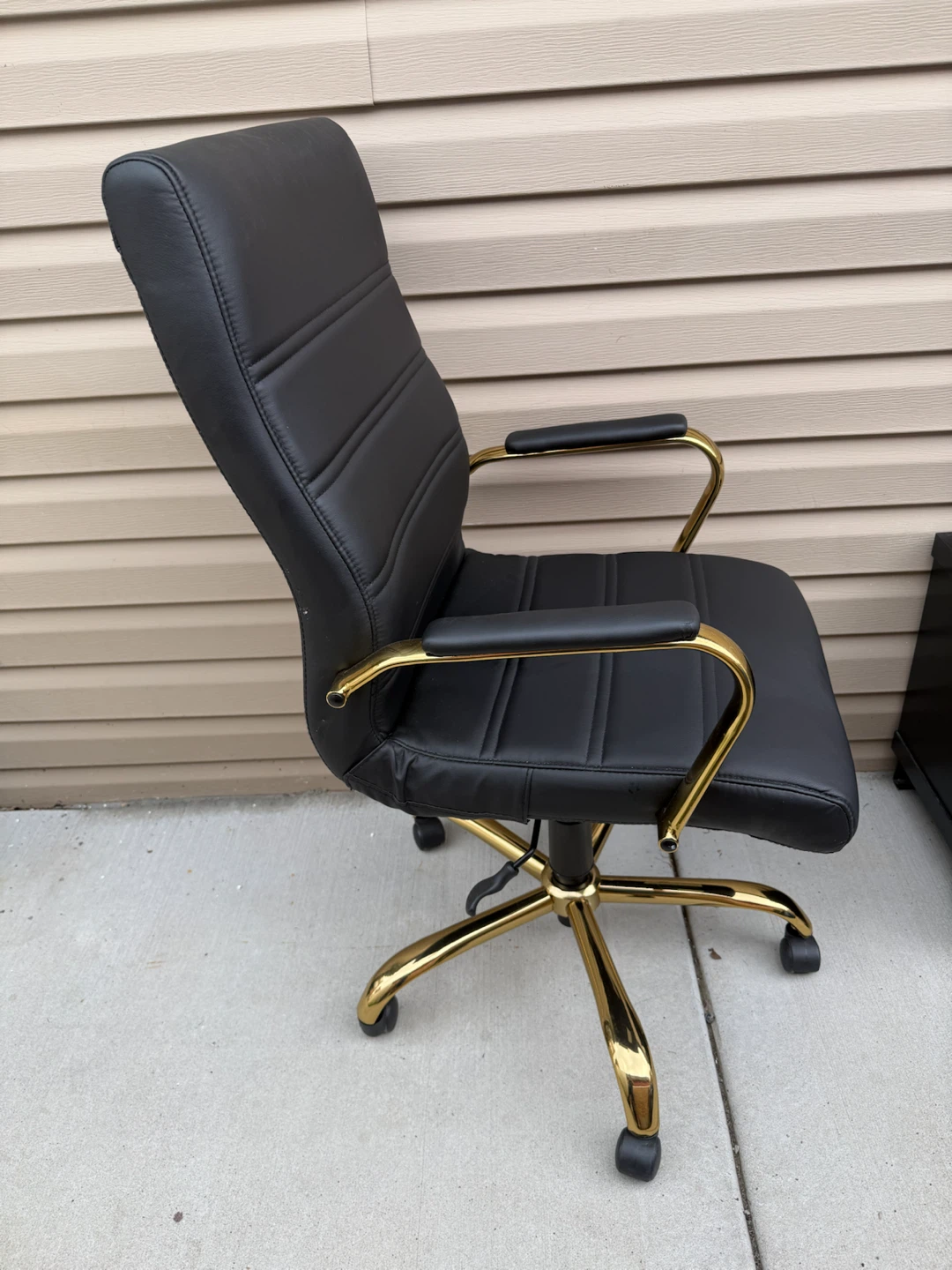 Black Executive Office Chair with Gold Accents - photo 2
