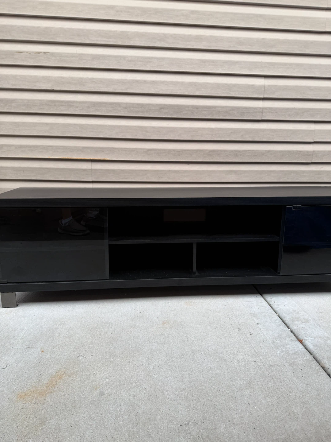 Black TV Stand Media Console - photo 3