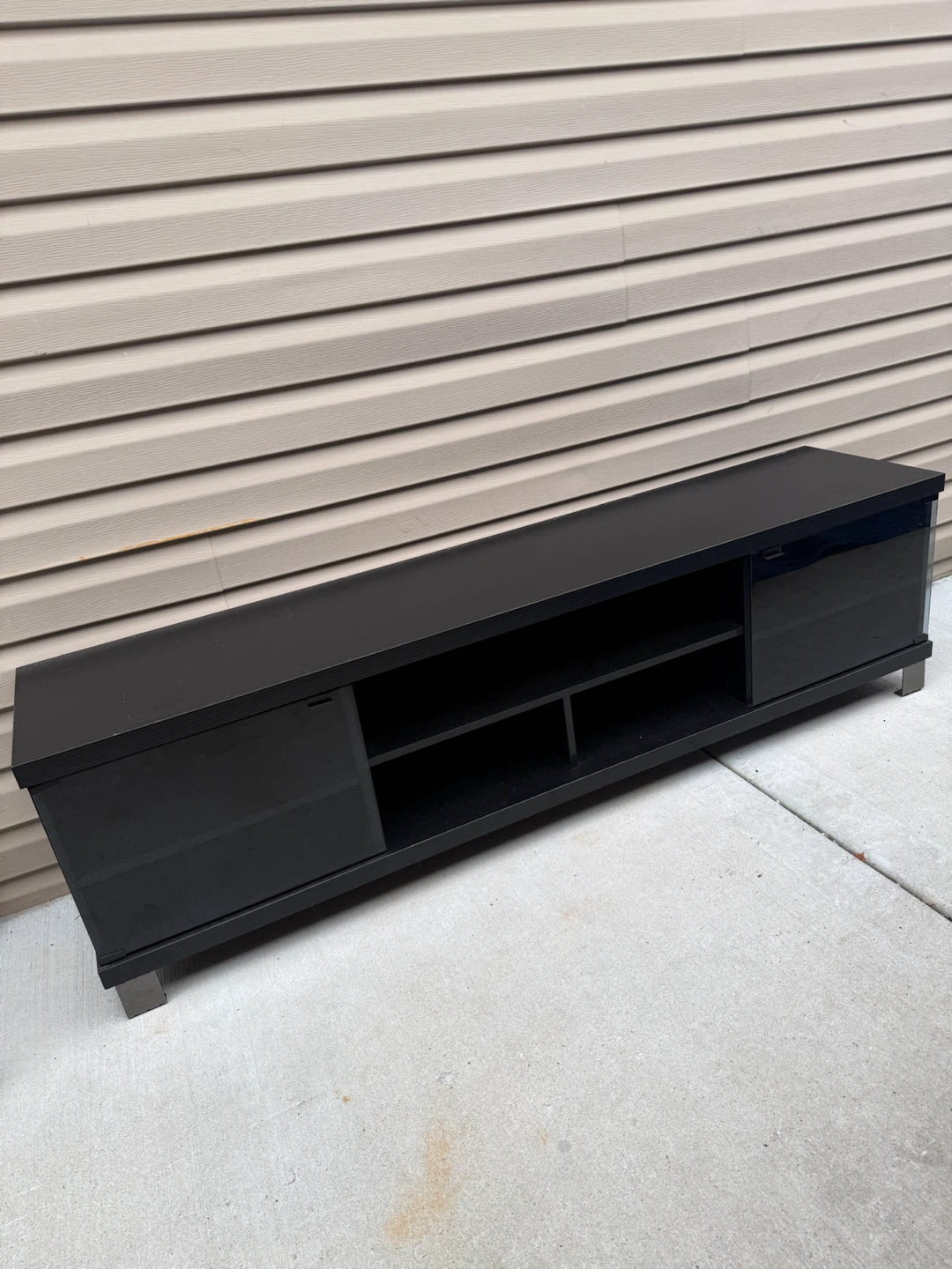 Black TV Stand Media Console - photo 4