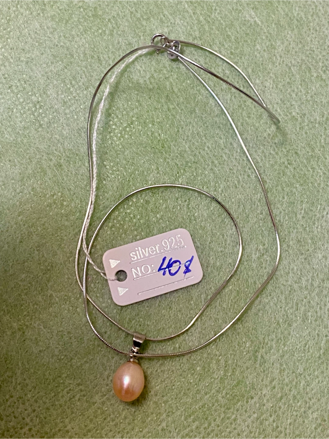 Sterling Silver 925 Pearl Necklace 18 inches - photo 4