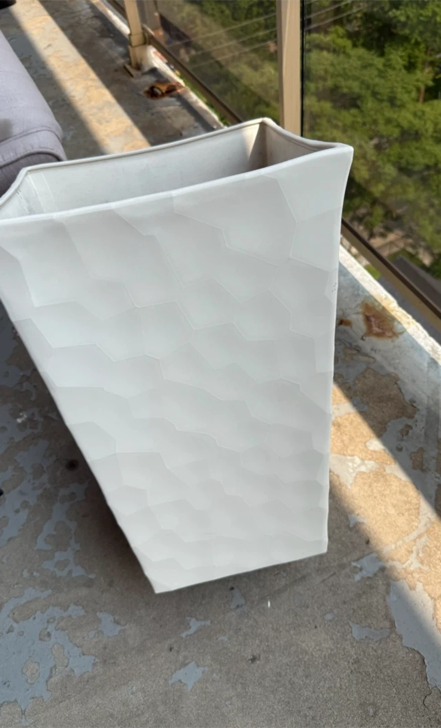White Geometric Planter Pot