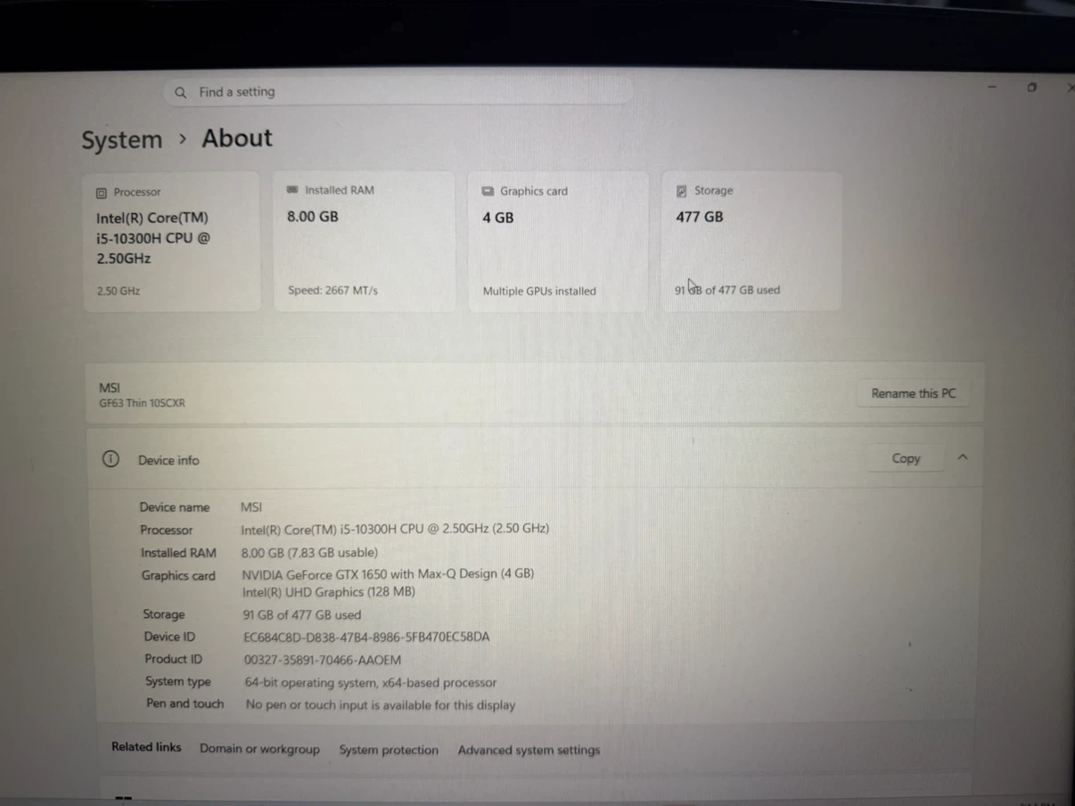 MSI GF63 Thin Gaming Laptop - photo 3