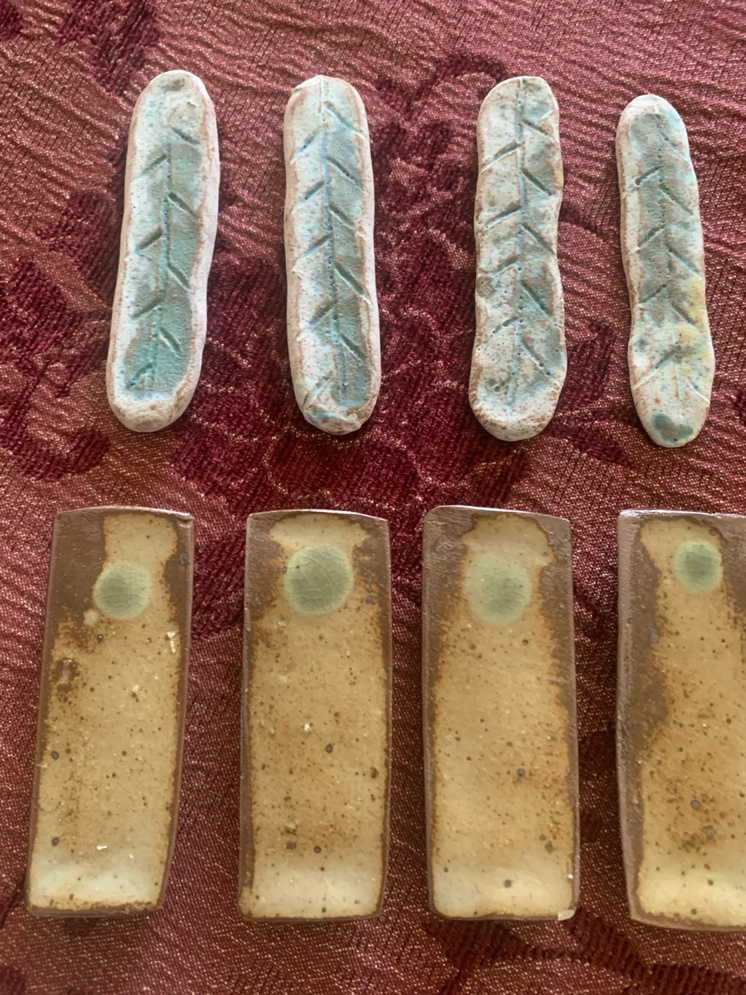 2 Sets of 4 Ceramic Chopstick Rests