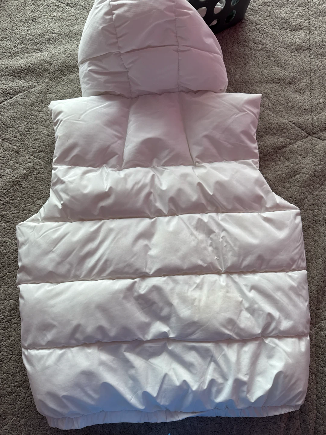 White Zara Puffer Vest with Hood - photo 2