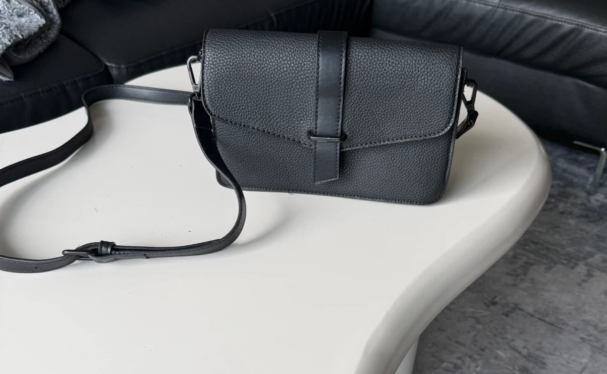 FREE Black Faux Leather Crossbody Bag