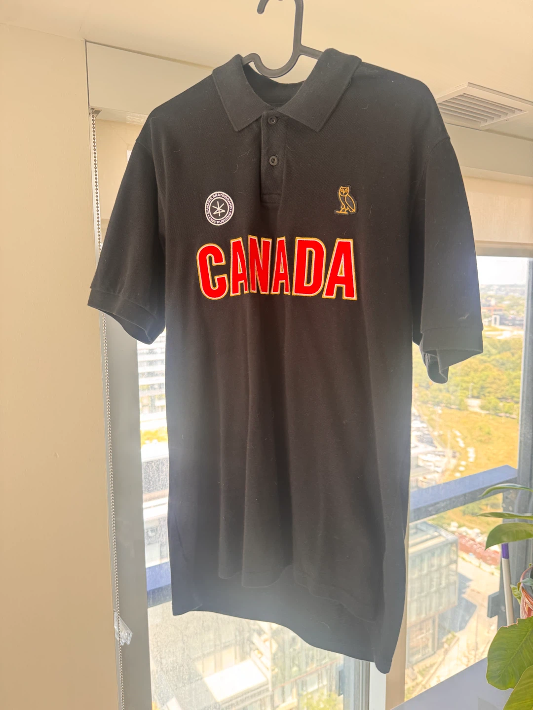 OVO "Canada" Black Polo Shirt S
