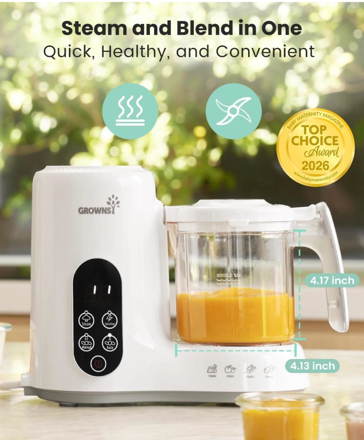 Growns! 4th Gen Baby Food Maker Steamer Blender - photo 2