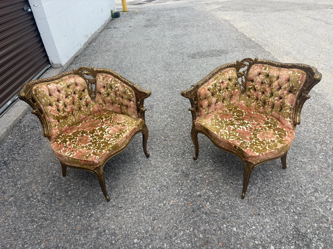 Free delivery used Vintage Ornate Accent Chairs (Set of 2)