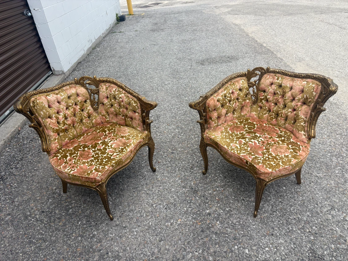Free delivery used Vintage Ornate Accent Chairs (Set of 2) - photo 2