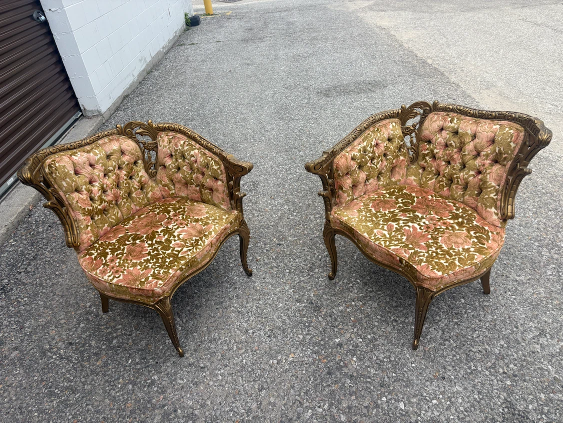Free delivery used Vintage Ornate Accent Chairs (Set of 2) - photo 5