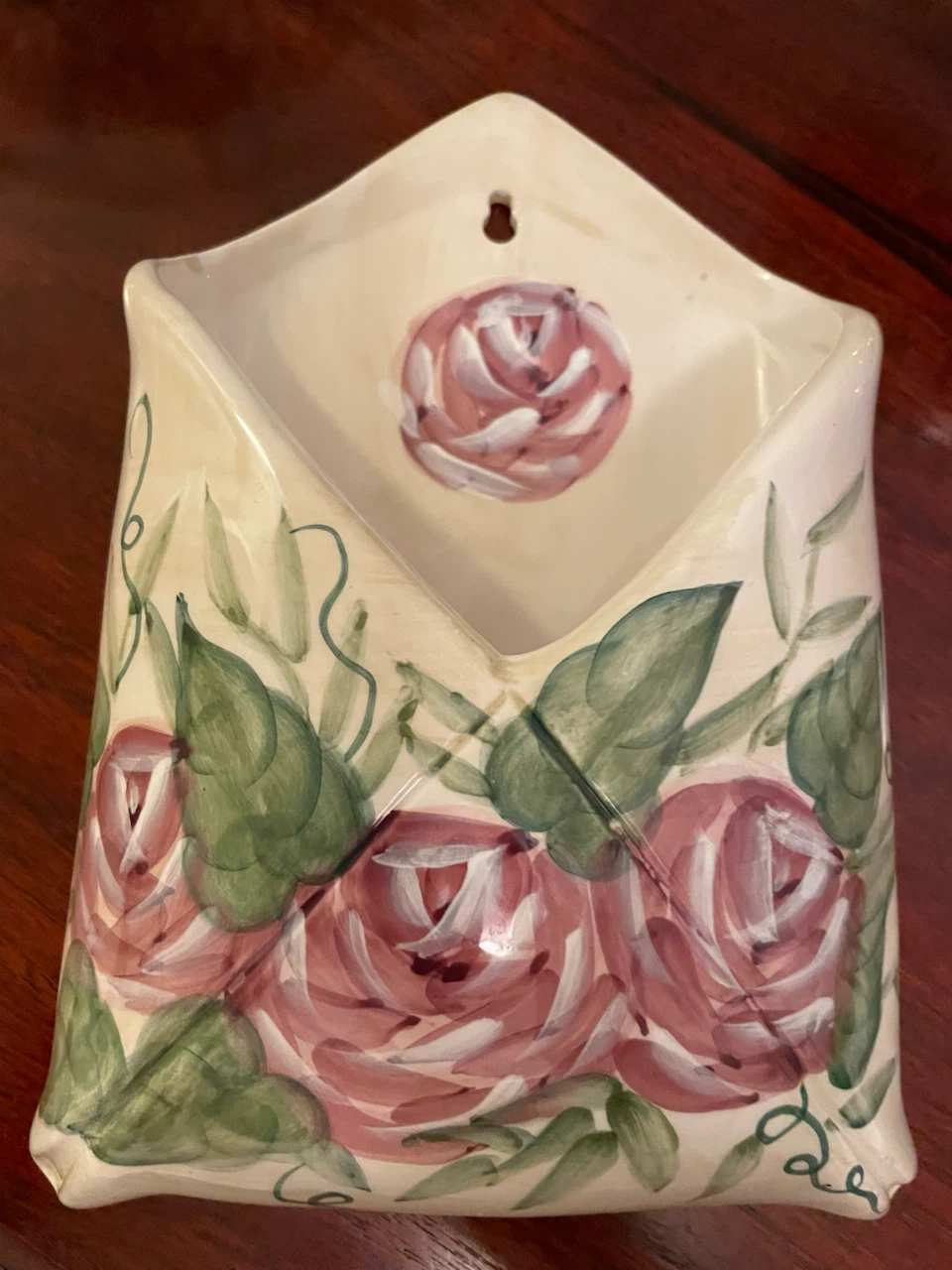 Wall Pocket Vase with Roses