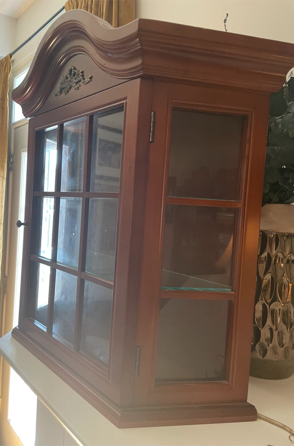 Wooden Curio Cabinet with Glass Doors