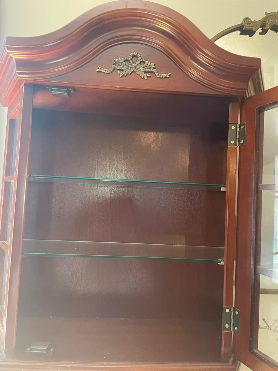 Wooden Curio Cabinet with Glass Doors - photo 3