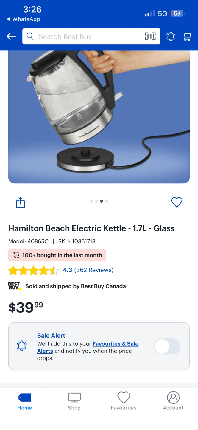 Hamilton Beach Electric Kettle - 1.7L - Glass - photo 2
