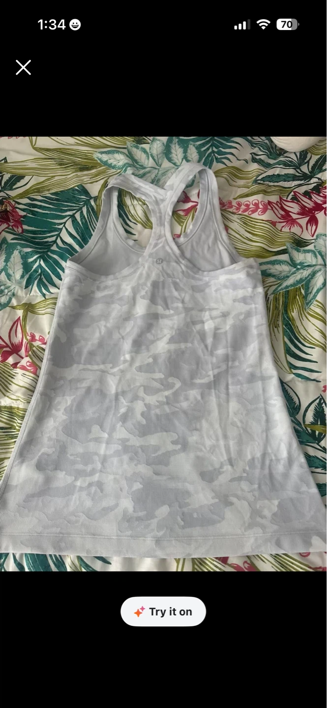Lululemon Tank Top White Camo Racerback