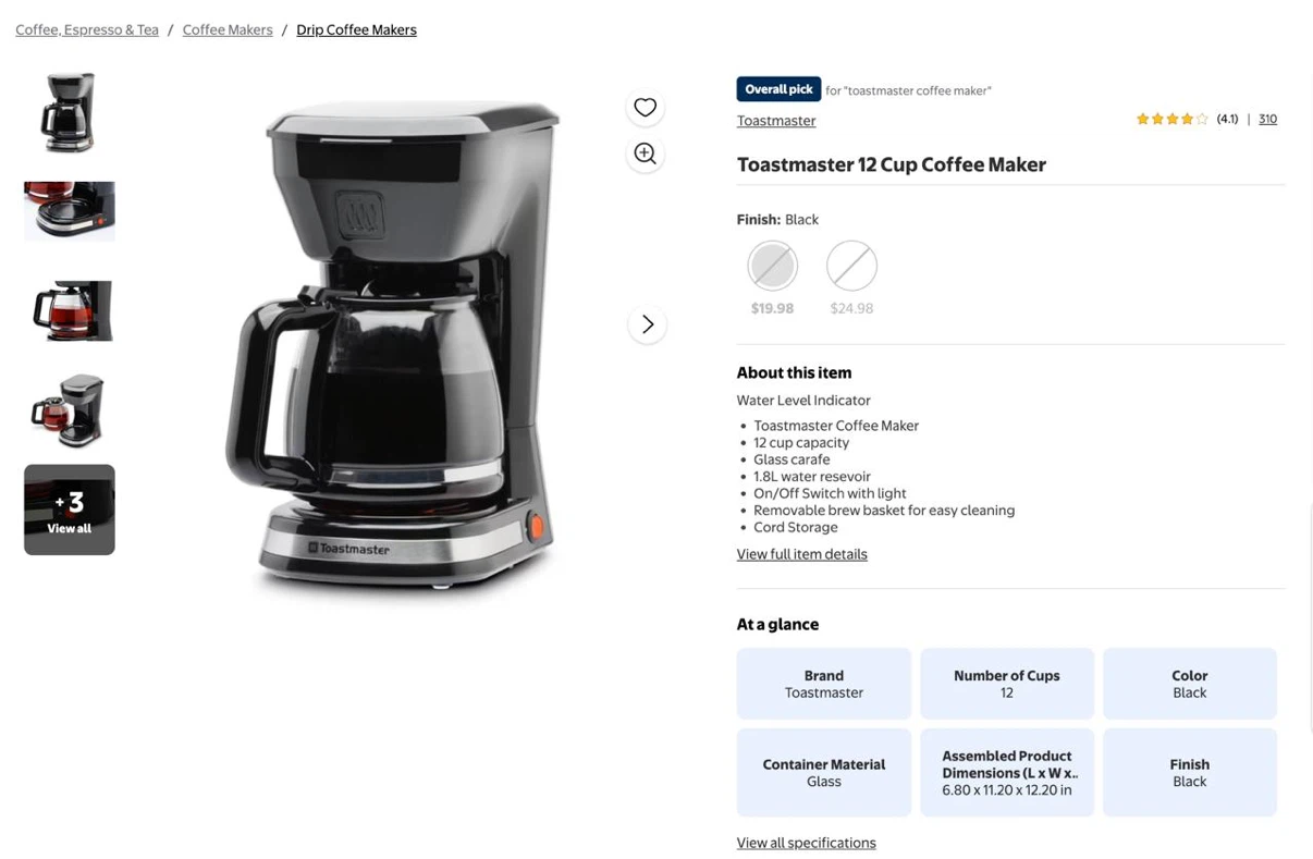 Toastmaster 12 Cup Coffee Maker - photo 2
