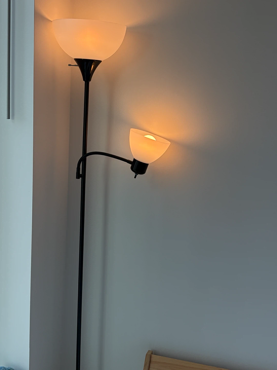 Black Floor Lamp with Reading Light - photo 2