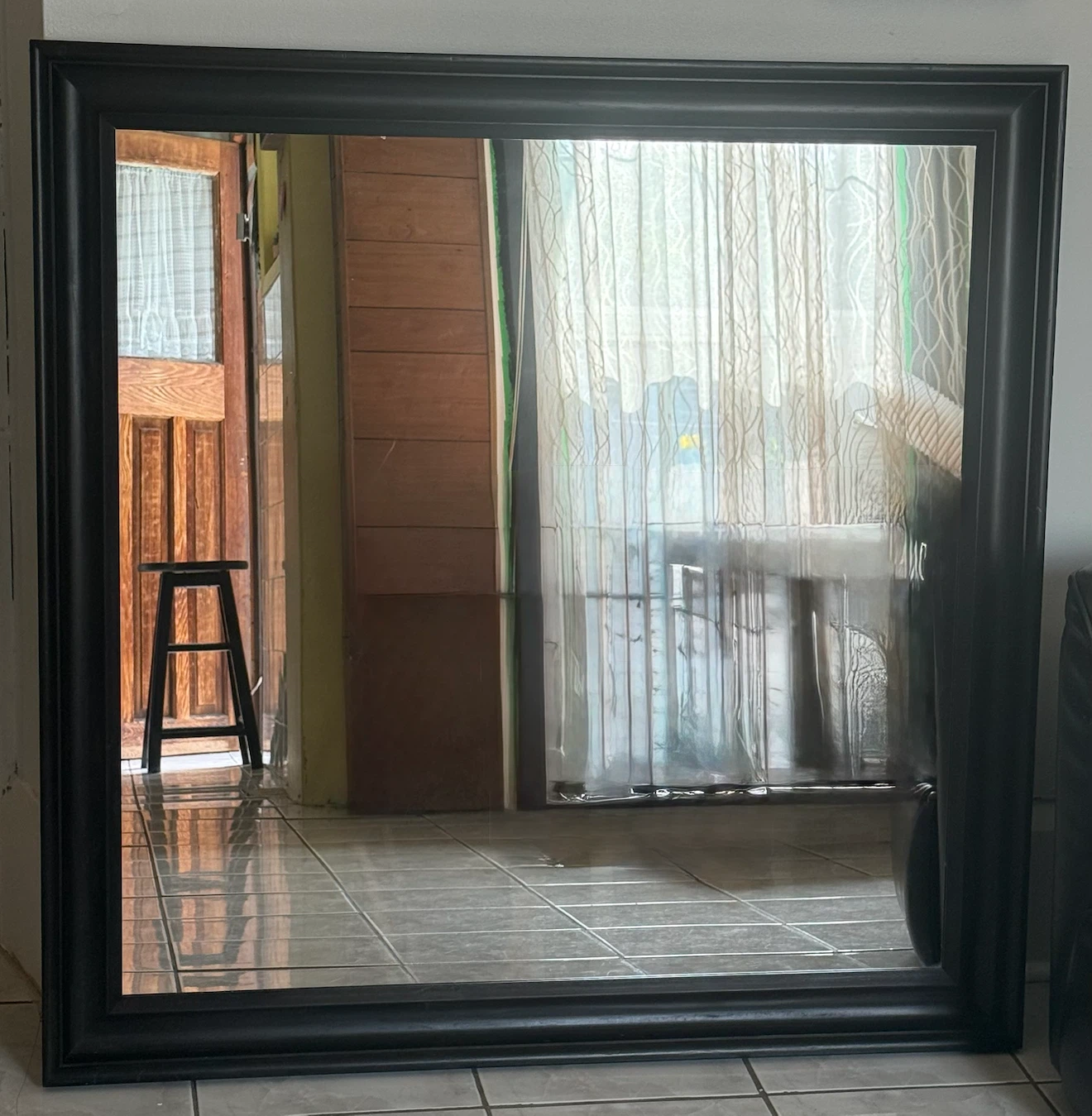 Large dark brown Framed Mirror