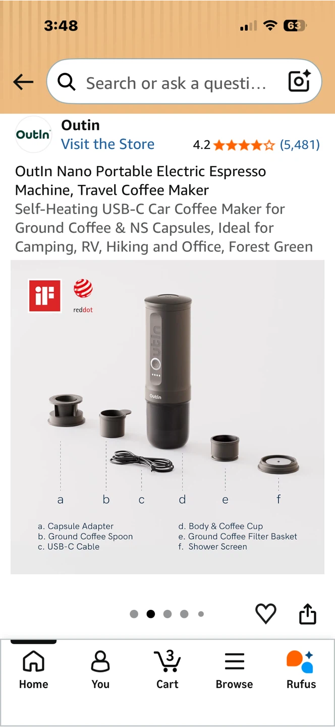 Outin Nano Portable Electric Espresso Machine - photo 4