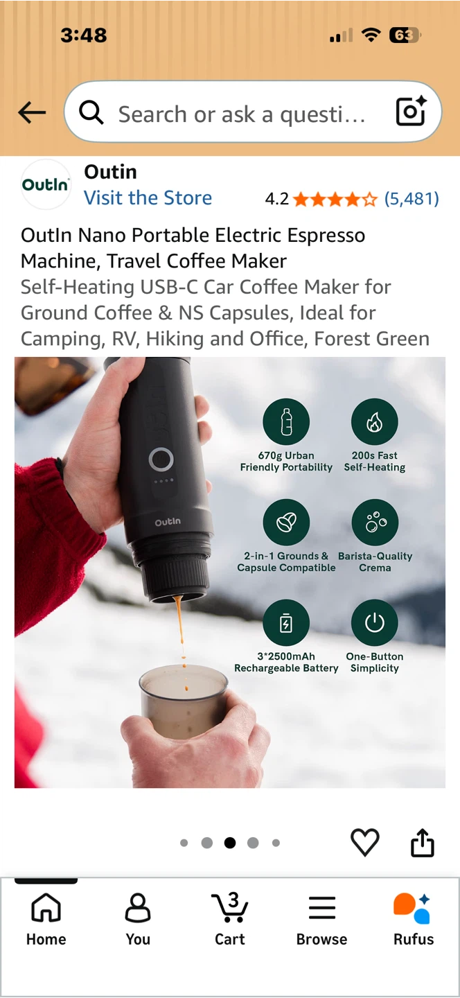 Outin Nano Portable Electric Espresso Machine - photo 5