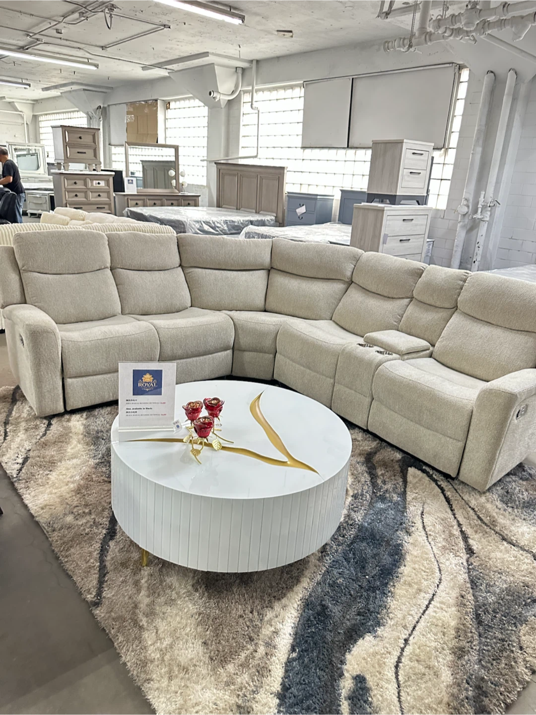 Grey manual reclining sectional