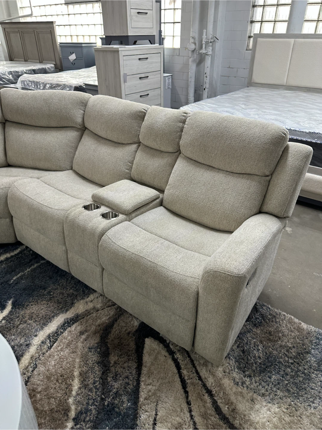 Grey manual reclining sectional - photo 2