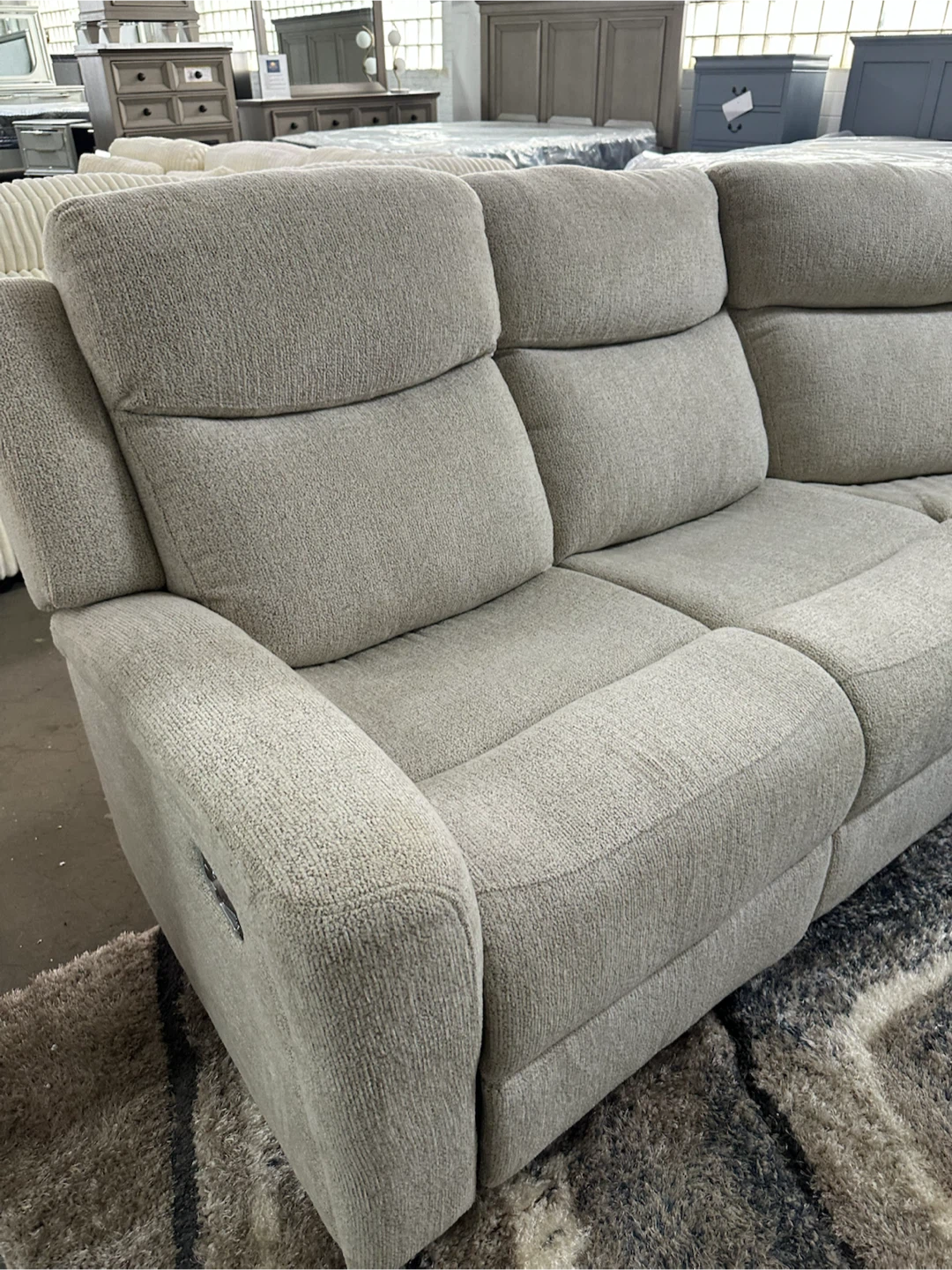 Grey manual reclining sectional - photo 3