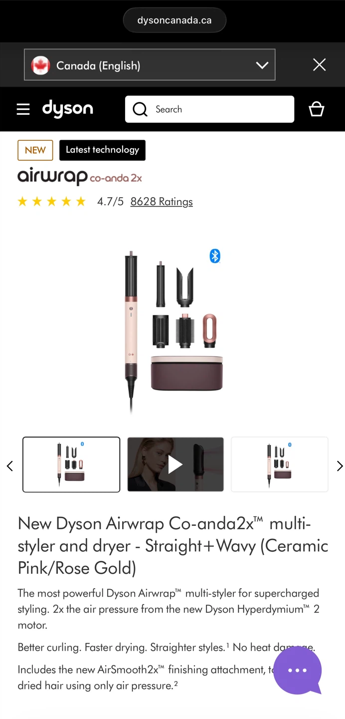 Like New Dyson Airwrap Chanda 2X Multi-Styler & Dryer Rose Gold