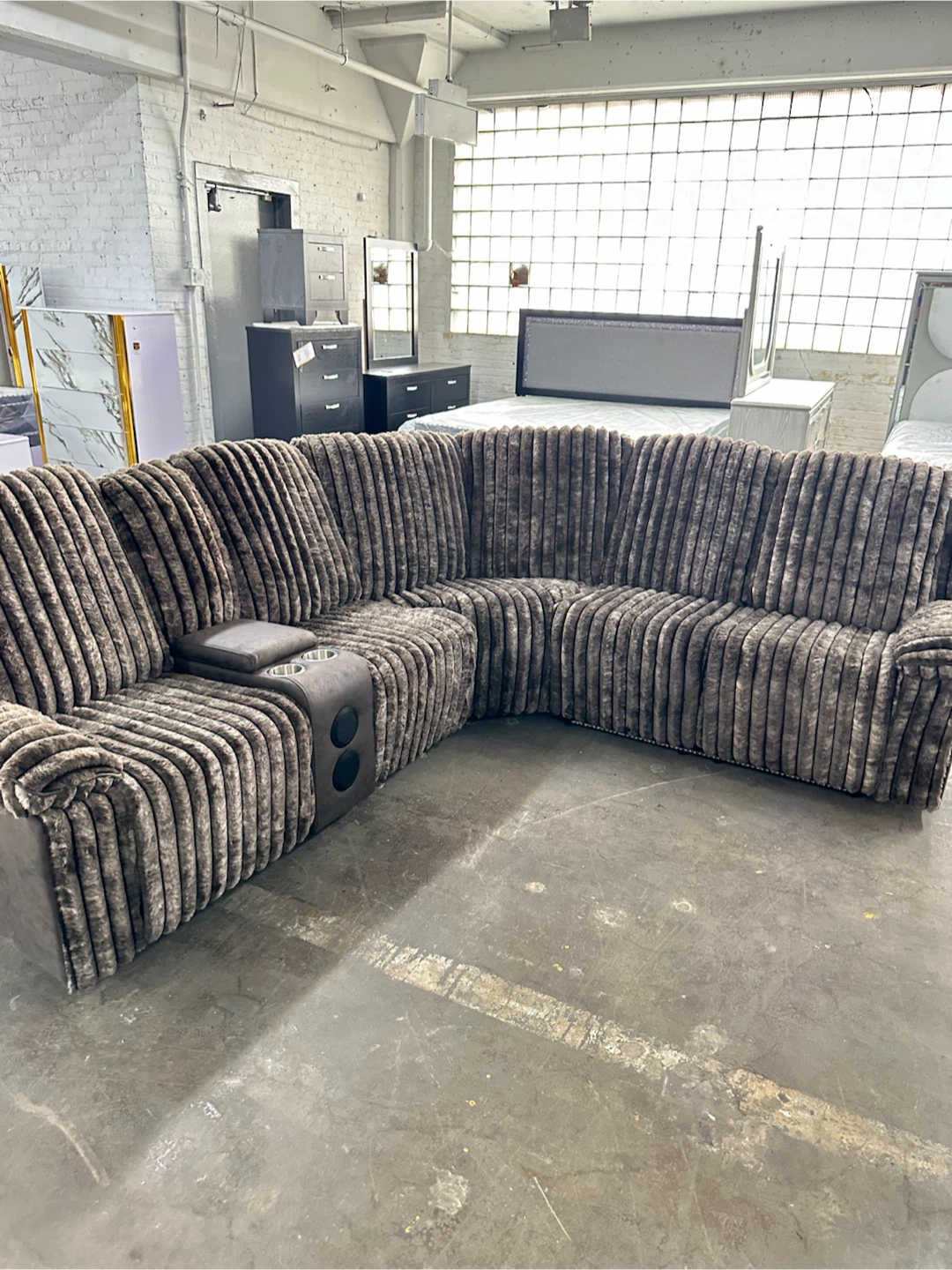 Sectional Sofa with Cup Holders