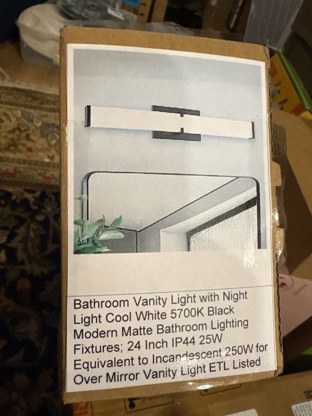 Bathroom Vanity Light 24 Inch LED Cool White 5700K Black