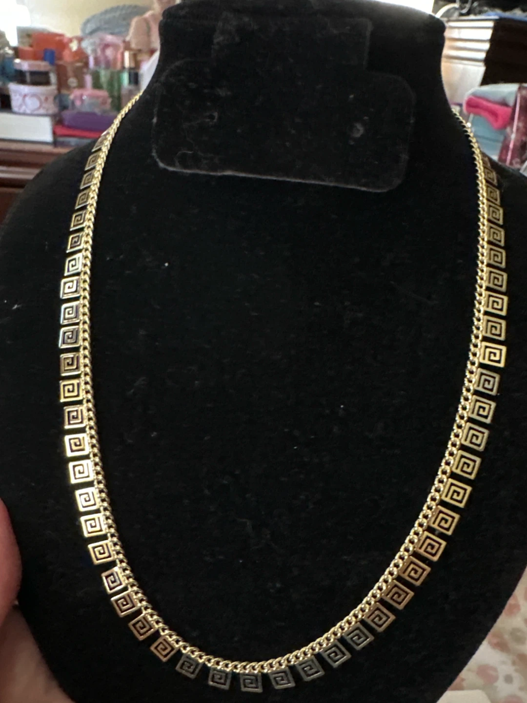 14kGold laminated Necklace with Greek Key Design